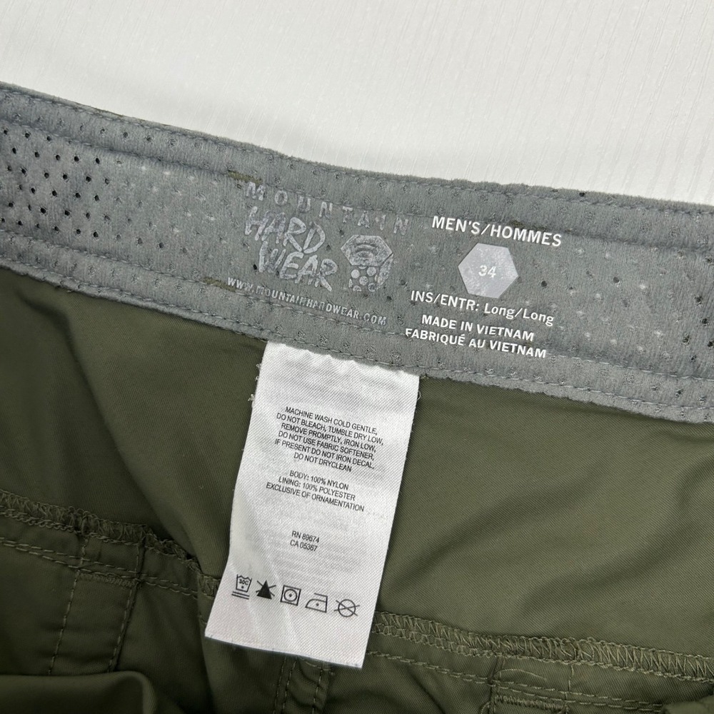 Mountain Hardwear Hiking Shorts Mens 34 Green Nylon Belted Gorpcore OM5393 - Picture 5 of 9